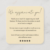 Verlass uns eine Überprüfung | Feedback des Kunden Quadratische Visitenkarte (Vorderseite)