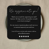 Verlass uns eine Überprüfung | Feedback des Kunden Quadratische Visitenkarte