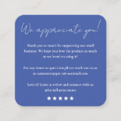 Verlass uns eine Überprüfung | Feedback des Kunden Quadratische Visitenkarte (Vorderseite)