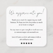 Verlass uns eine Überprüfung | Feedback des Kunden Quadratische Visitenkarte (Vorderseite)