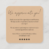 Verlass uns eine Überprüfung Handmade mit Liebe ru Quadratische Visitenkarte (Rückseite)