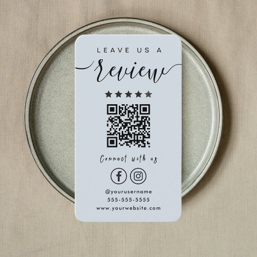 Verlass uns eine Überprüfung Instagram Facebook QR Visitenkarte