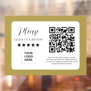 Verlass uns eine Überprüfung QR-Code Gold Fensteraufkleber