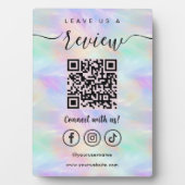 Verlass uns eine Überprüfung QR Code Iridescent Op Fotoplatte (Vorderseite)
