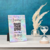 Verlass uns eine Überprüfung QR Code Iridescent Op Fotoplatte (Seite)