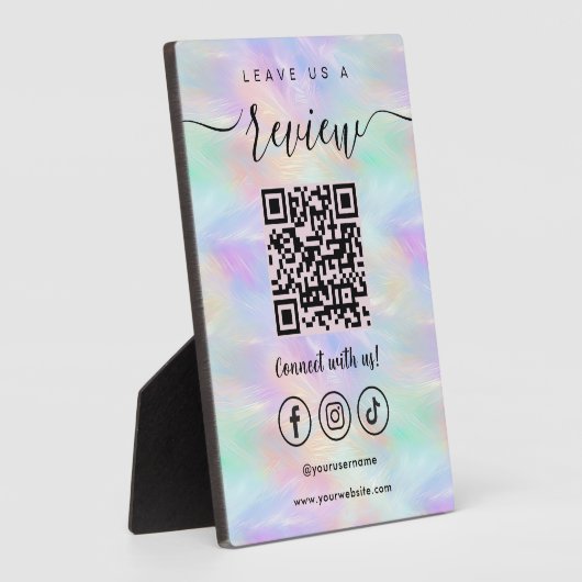 Verlass uns eine Überprüfung QR Code Iridescent Op Fotoplatte (Seite)