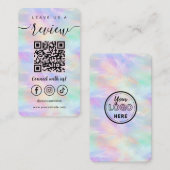 Verlass uns eine Überprüfung QR Code Iridescent Op Visitenkarte (Vorne/Hinten)
