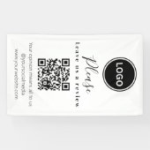 Verlass uns eine Überprüfung | QR-Code Modern Busi Banner (Horizontal)