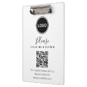 Verlass uns eine Überprüfung | QR-Code Modern Busi Klemmbrett (Links)