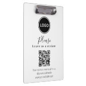 Verlass uns eine Überprüfung | QR-Code Modern Busi Klemmbrett (Rechts)