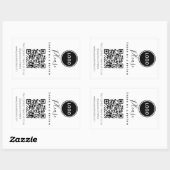 Verlass uns eine Überprüfung | QR-Code Modern Busi Rechteckiger Aufkleber (Blatt)