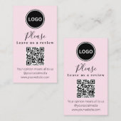 Verlass uns eine Überprüfung | QR-Code Modern Busi Visitenkarte (Vorne/Hinten)