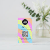 Verlass uns eine Überprüfung | QR-Code Modern Busi Visitenkarte (Stehend Vorderseite)