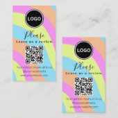 Verlass uns eine Überprüfung | QR-Code Modern Busi Visitenkarte (Vorne/Hinten)