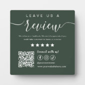 Verlass uns einen Bericht Social Media QR Code Dun Fotoplatte (Vorderseite)