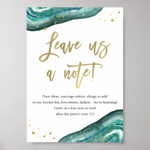 Verlass uns einen Hinweis Aquamarines Geode- und Poster