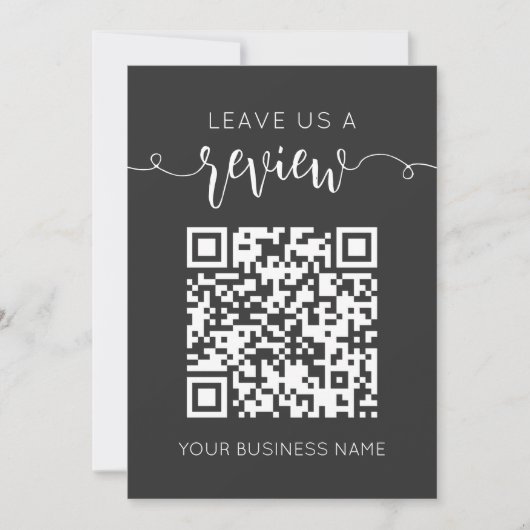 Verlass uns einen QR Code Gray Chic Modern Minimal (Vorderseite)