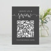 Verlass uns einen QR Code Gray Chic Modern Minimal (Stehend Vorderseite)