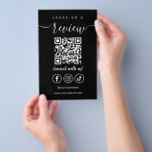 Verlass uns einen QR-Code Social Media Logo Black Flyer (Handgriff)