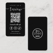 Verlass uns einen QR-Code Social Media Logo Black Visitenkarte (Vorne/Hinten)