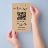 Verlass uns einen QR-Code Social Media-Logo Rustik Flyer (Handgriff)