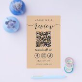 Verlass uns einen QR-Code Social Media-Logo Rustik Flyer (Einzeln)