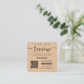 Verlass uns einen QR-Code Social Media-Logo Rustik Quadratische Visitenkarte (Stehend Vorderseite)