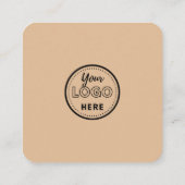 Verlass uns einen QR-Code Social Media-Logo Rustik Quadratische Visitenkarte (Rückseite)