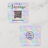 Verlass uns einen QR-Code überprüfen Iridescent St Quadratische Visitenkarte (Vorne/Hinten)