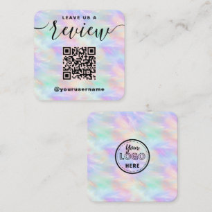 Verlass uns einen QR-Code überprüfen Iridescent St Quadratische Visitenkarte