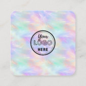 Verlass uns einen QR-Code überprüfen Iridescent St Quadratische Visitenkarte (Rückseite)