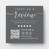 Verlass uns einen Review Social Media Qr Code Dunk Fotoplatte (Vorderseite)
