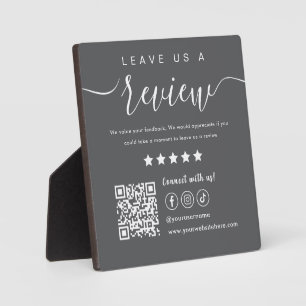 Verlass uns einen Review Social Media Qr Code Dunk Fotoplatte