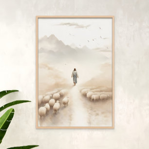 Verlasse die 99, Moderne Christliche Kunst, Jesus  Poster