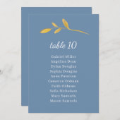 Verlasse Oliven. Blaue Tischnummer mit Sitz (Vorne/Hinten)