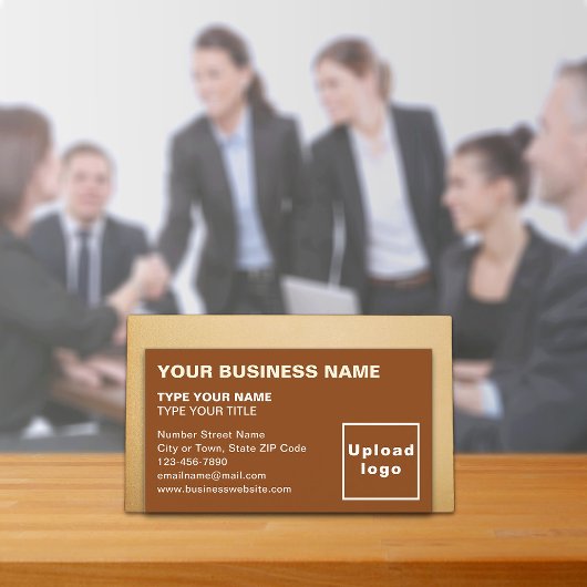 Verlassen Alignment-Texte braune Visitenkarte