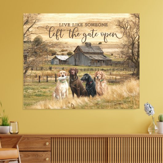 Verlassen Bauernhof "The Gate Open Leinwand Wall A (Insitu (Wohnzimmer))