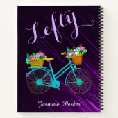 Verlassen Blumenbike Lila, maßgeschneiderte Schulm Notizblock (Rückseite)