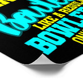 Verlassen Bowler Bowl Byll Spaß Bowling Striker Poster (Ecke)