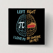 Verlassen Brain Right Brain Funny Pi Button (Vorderseite)
