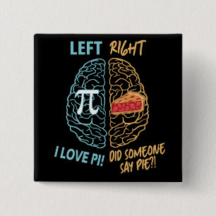 Verlassen Brain Right Brain Funny Pi Button