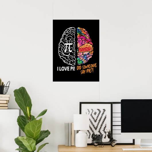 Verlassen Brain Right Brain Pi Poster (Heimbüro)