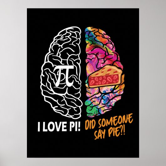 Verlassen Brain Right Brain Pi Poster (Vorne)
