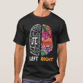 Verlassen Brain Right Brain Pi T-Shirt (Vorderseite)
