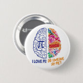 Verlassen Brain Right Brained Funny Pi Button (Vorne & Hinten)