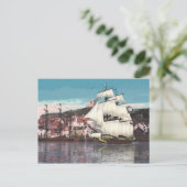 Verlassen des Hafens Postkarte (Stehend Vorderseite)