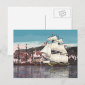 Verlassen des Hafens Postkarte (Vorne/Hinten)