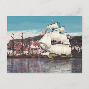 Verlassen des Hafens Postkarte