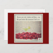 Verlassen Feiertagspostkarte (Vorne/Hinten)