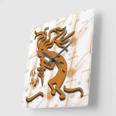 Verlassen gegenüber Kokopelli mit musikalischen No Quadratische Wanduhr (Winkel)
